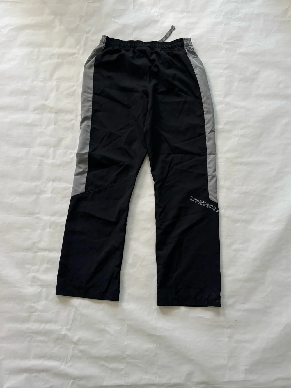 Under Armour Black Track Pants with Gray Side Panels